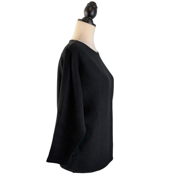 The Reset Ribbed 3/4 Sleeve Pullover Linen Blend Boatneck Knit Top, Size S/M - Picture 5 of 13